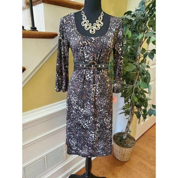 NWT Susie in the City Animal Print Dress Small - Picture 1 of 8